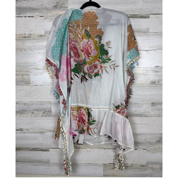 Z & L Womens Bohemian medium Floral 100% Cotton Swimsuit Cover Up beach - Picture 2 of 3